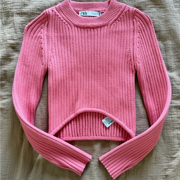 ZARA Cropped Rib Knit Sweater - Picture 5 of 8
